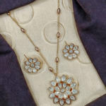 Designer Polki Kundan Stone Necklace Set